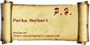 Perka Herbert névjegykártya